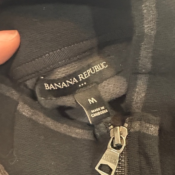 Banana Republic Men's Zip Up Sweater - Dark Gray - Picture 2 of 2